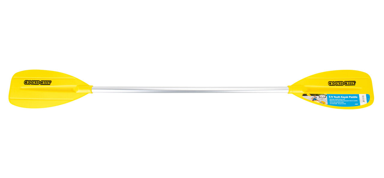 Crooked Creek Yellow Youth Symmetrical Kayak Paddle, 5-Ft