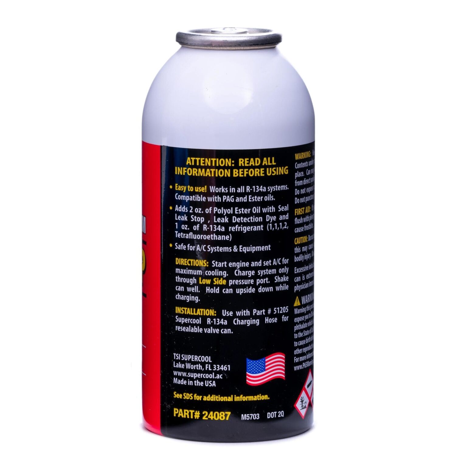 Supercool R134A Seal Leak Stop With RED Leak Detection Dye, 3-Oz