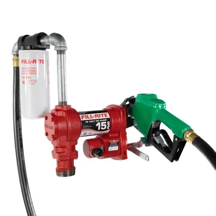 Fill-Rite Fuel Transfer Pump with Nozzle and Particulate Filter Kit, 15-GPM 