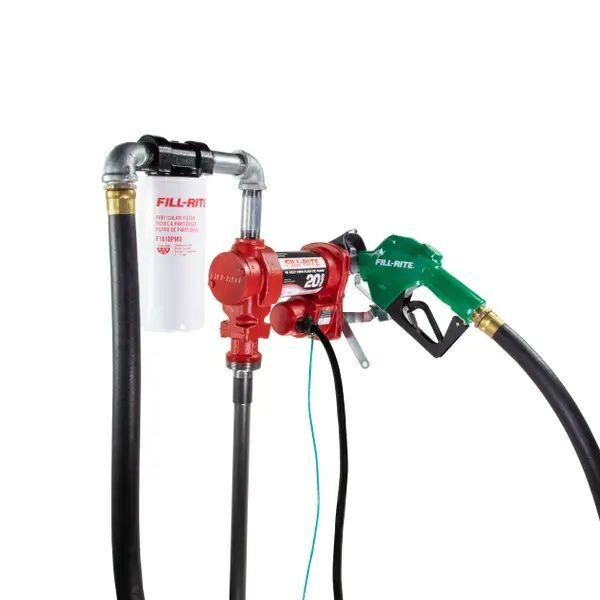 Fill-Rite 12V DC 20 GPM Fuel Transfer Pump with Nozzle, Hose, & Filter
