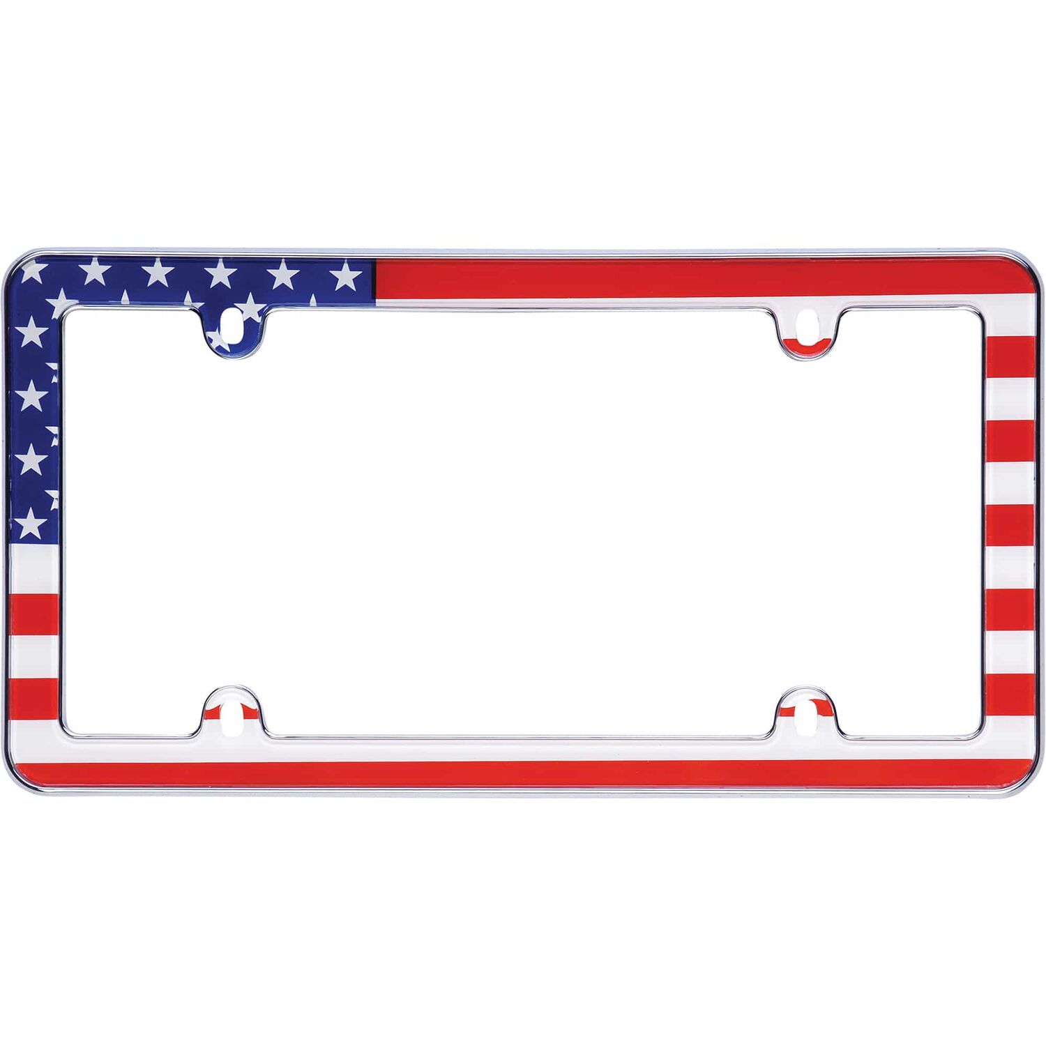 Cruiser Accessories USA Flag Chrome License Plate Frame