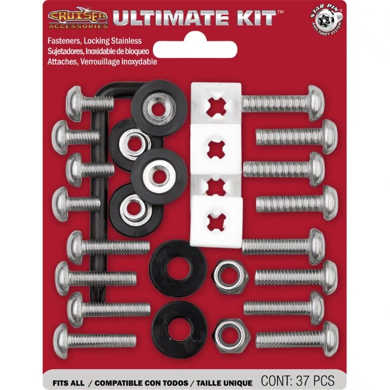 Cruiser Accessories Stainless Steel License Plate Locking Fasteners Ultimate Kit