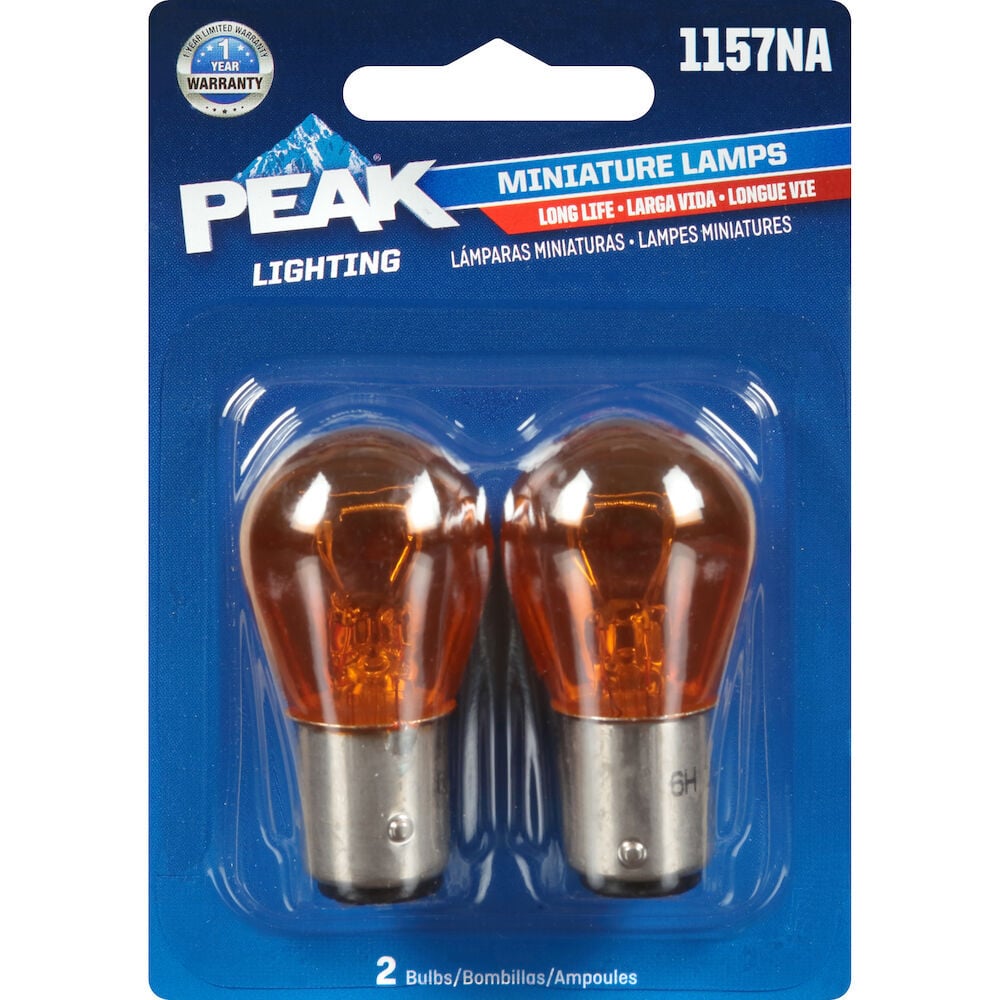 Peak Lighting 1157NA Long Life Automotive Miniature Bulbs, 2-Pk