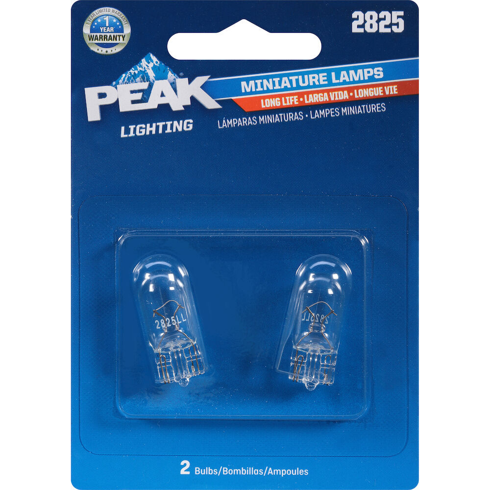 Peak 2825 Long Life Automotive Miniature Bulbs, 2-Pk