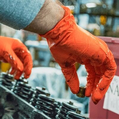 Gloveworks Orange Medium RDT Nitrile 8-Mil PF Ind Gloves, 100-Ct