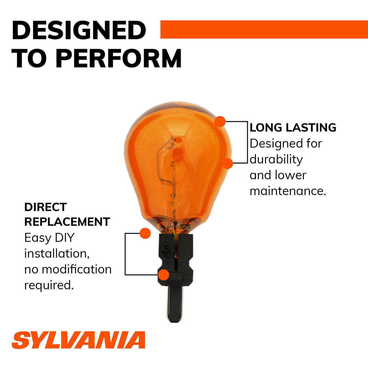 Sylvania Automotive 3757A Amber Long Life Mini Bulb, 2-Pk