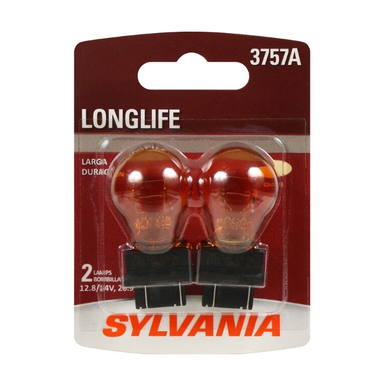 Sylvania Automotive 3757A Amber Long Life Mini Bulb, 2-Pk