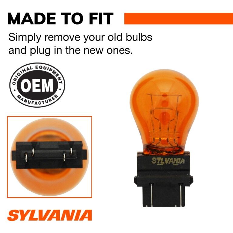 Sylvania Automotive 3757A Amber Long Life Mini Bulb, 2-Pk