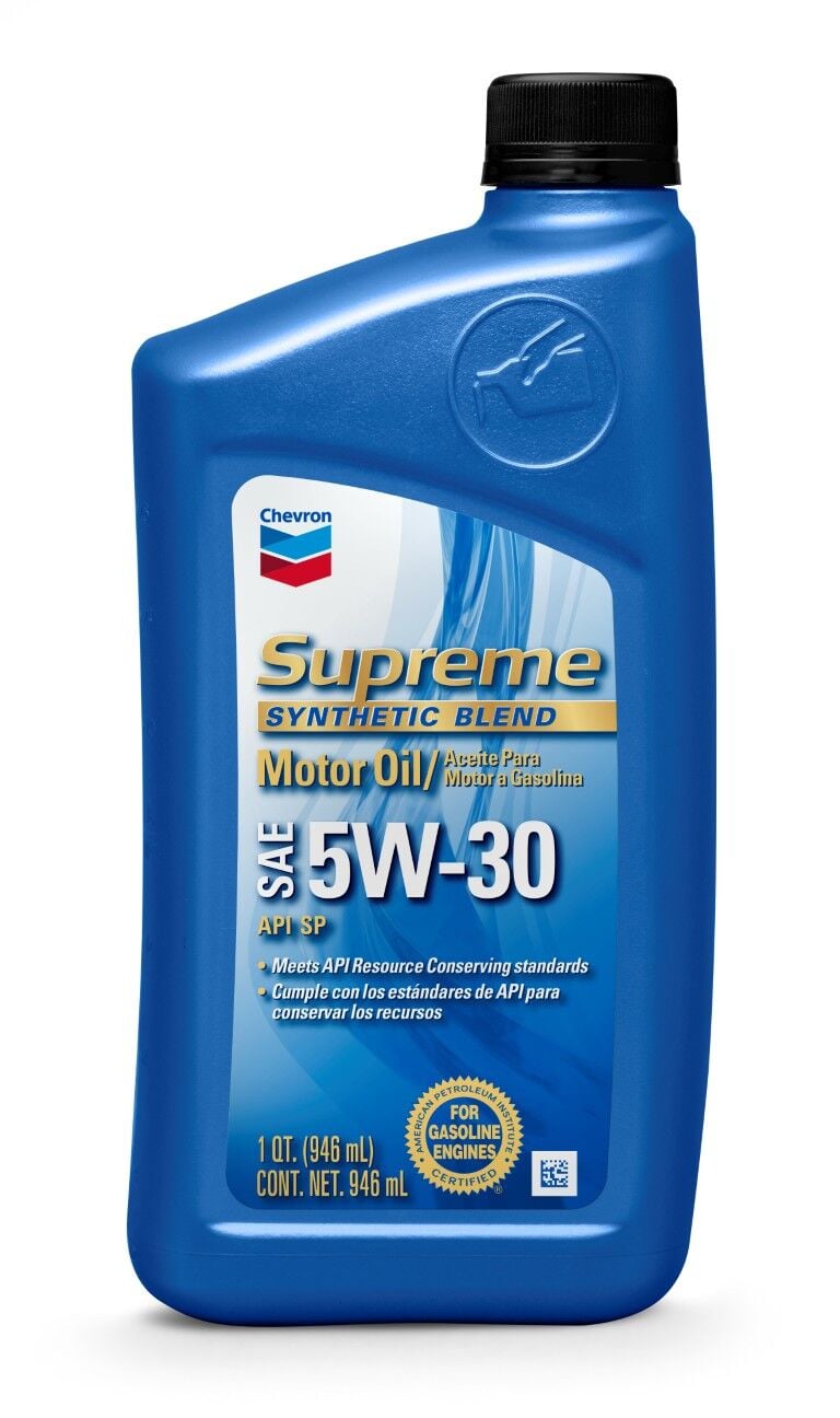 Chevron Supreme Synthetic Blend SAE 5W-30 Motor Oil, 1-Qt