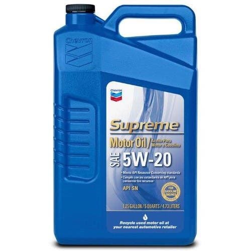 Chevron Supreme 5W-20 Supreme Motor Oil, 5-Qt