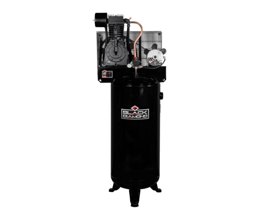 Black Diamond Vertical Stationary Two Stage Belt Drive Air Compressor, 60-Gal
