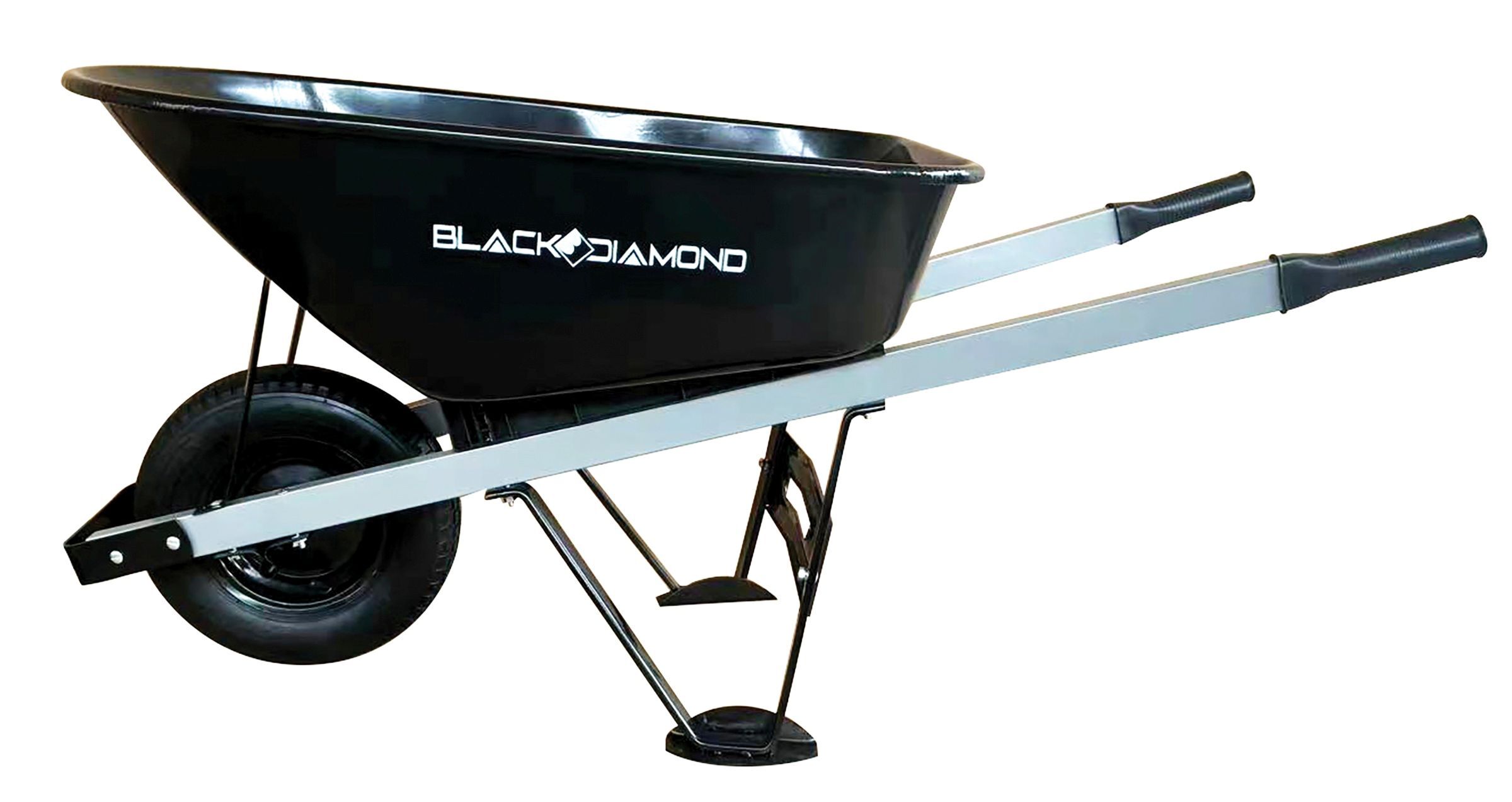 Black Diamond Steel Wheelbarrow with Steel Handles, 6-Cu Ft