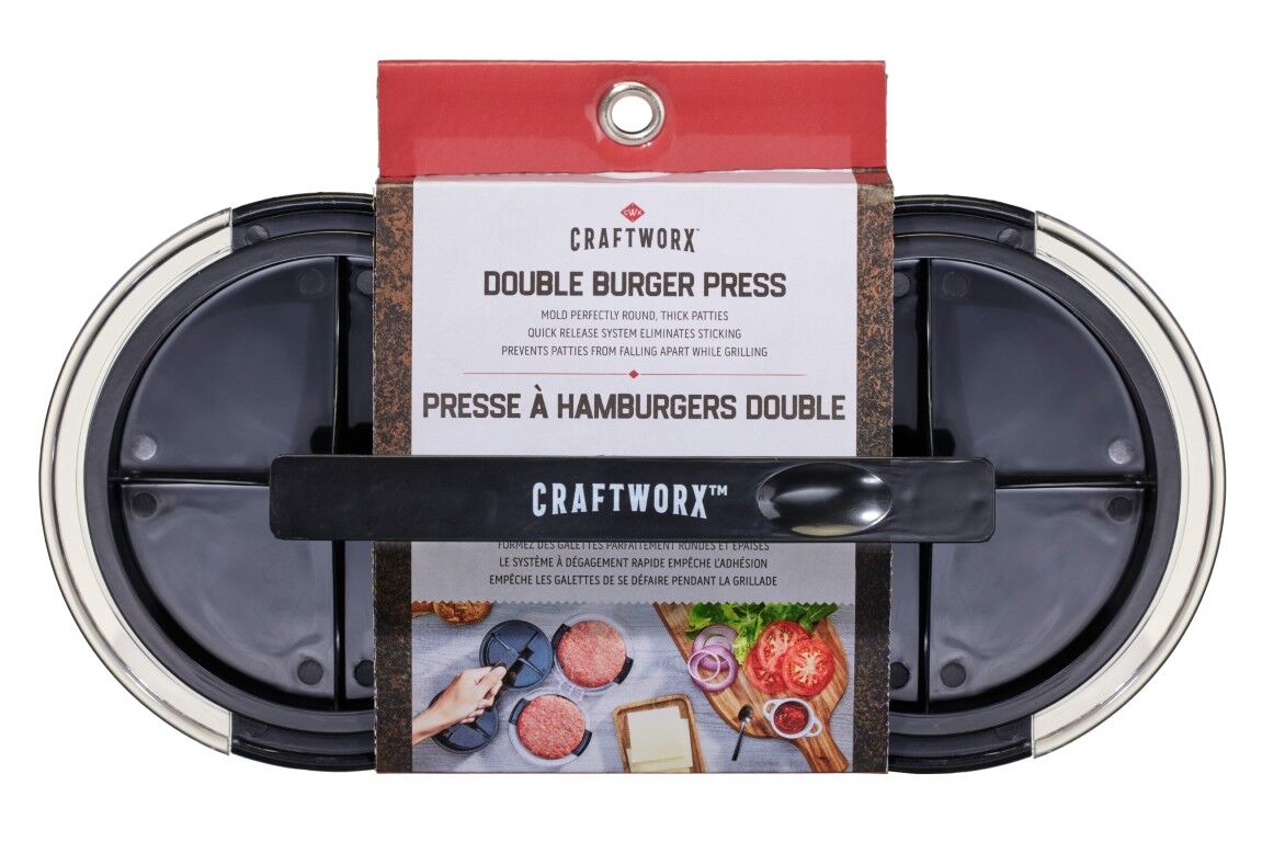 Craftworx Double Plastic Black Burger Press