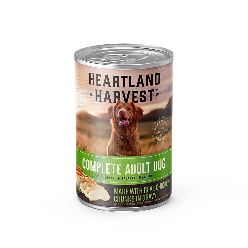 Heartland Harvest Complete Adult Wet Dog Food with Real Chicken Chunks in Gravy, 14.5-Oz