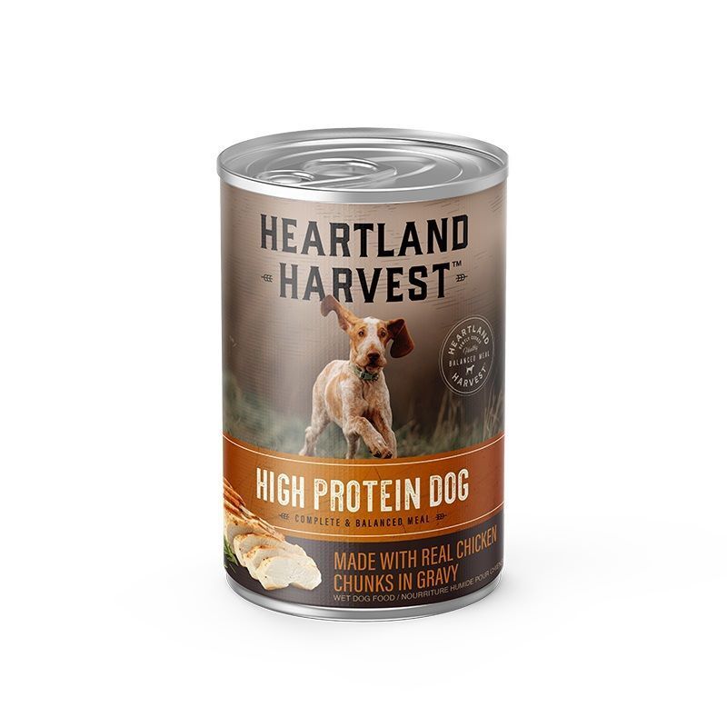 Heartland Harvest High Protein Wet Dog Food with Real Chicken Chunks in Gravy, 14.5-Oz