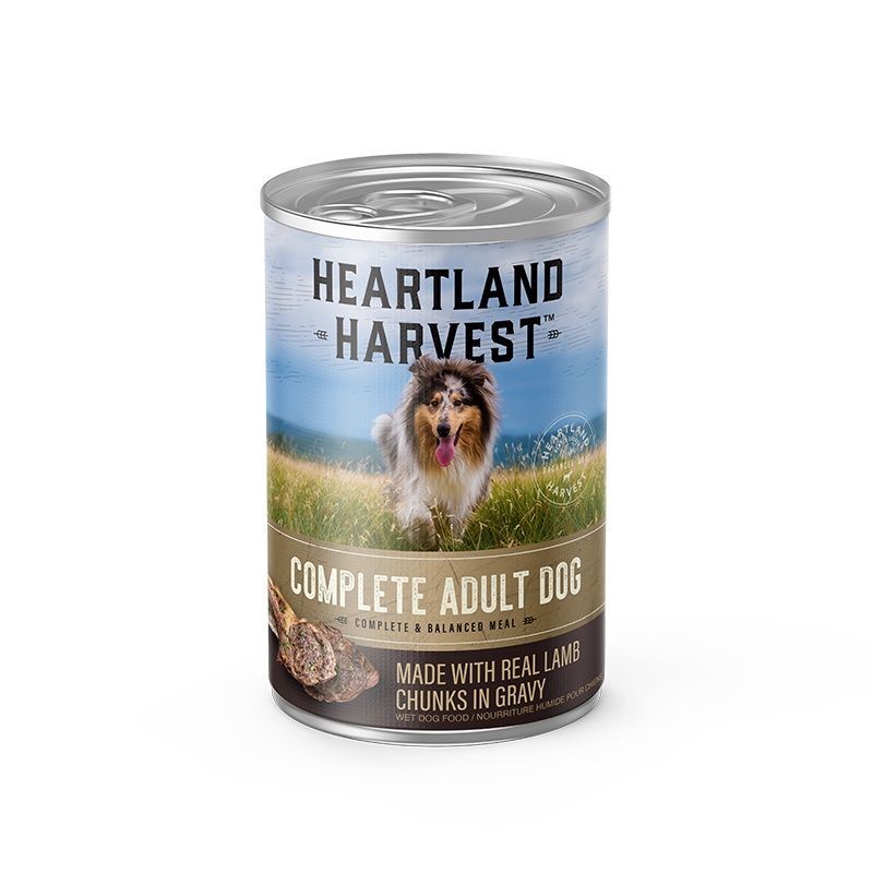 Heartland Harvest Complete Adult Wet Dog Food with Real Lamb Chunks in Gravy, 14.5-Oz
