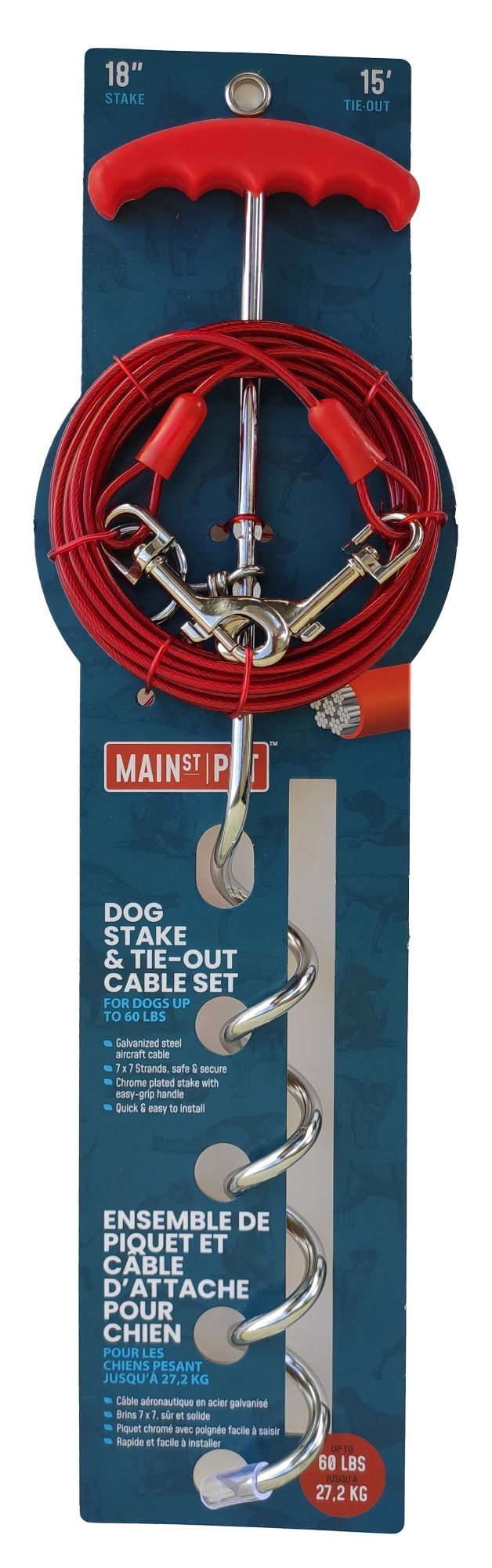 Main St. Pet Dog Cable Combo, 15-Ft