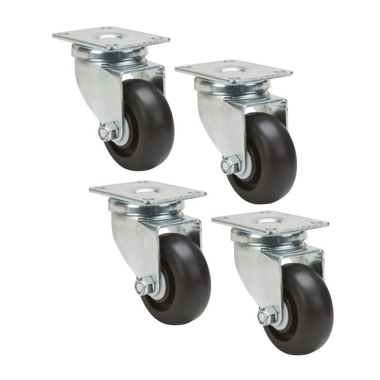 Precision Casters + Wheels™ 3" Swivel Plate Plastic Caster 4 Pack