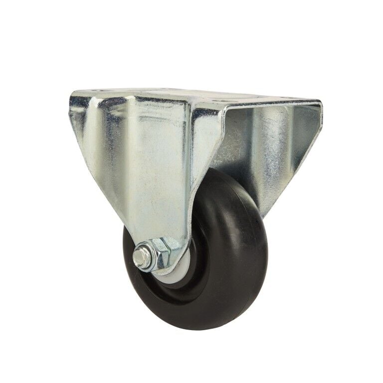 Precision Casters + Wheels Rigid Plate Plastic Caster, 3-In