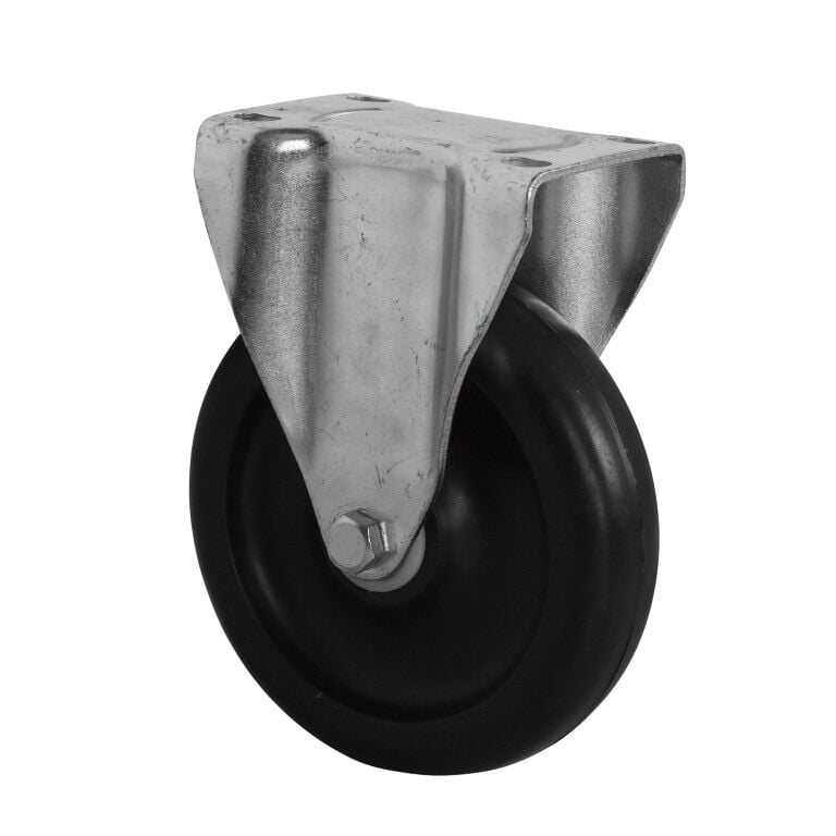 Precision Casters & Wheels Rigid Plate Plastic Caster, 5-In