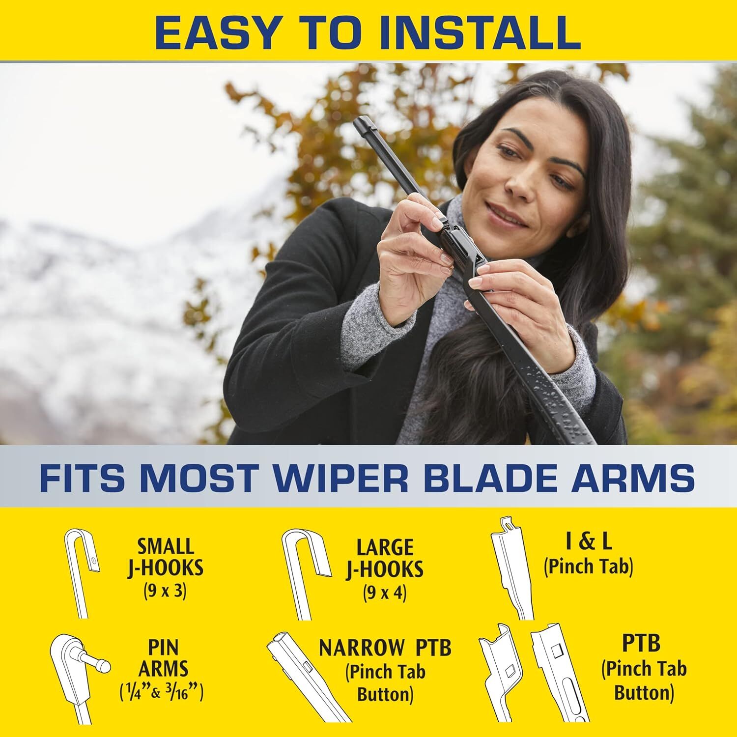 Rain‑X Latitude Water Repellency 2-In-1 Wiper Blade, 22-In