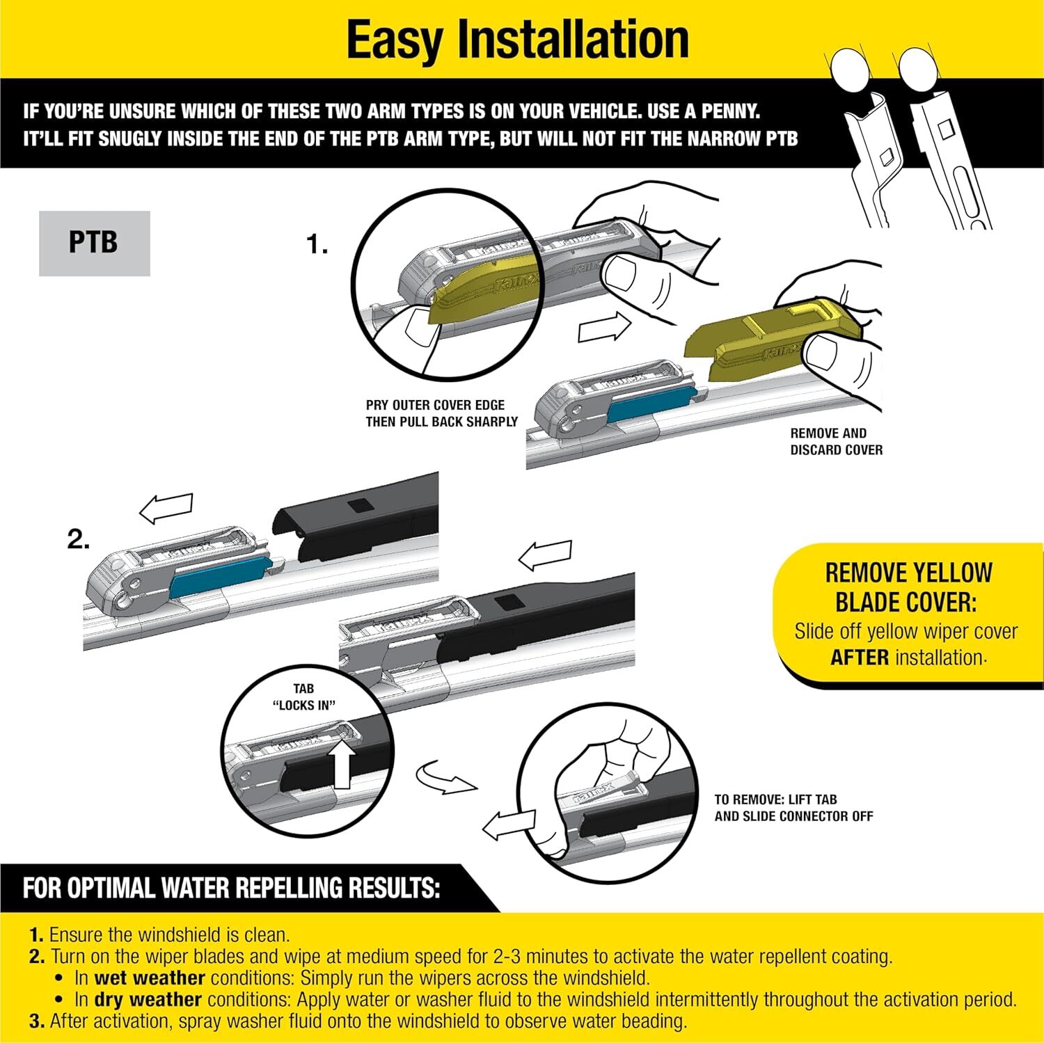 Rain‑X Latitude Water Repellency 2-In-1 Wiper Blade, 22-In