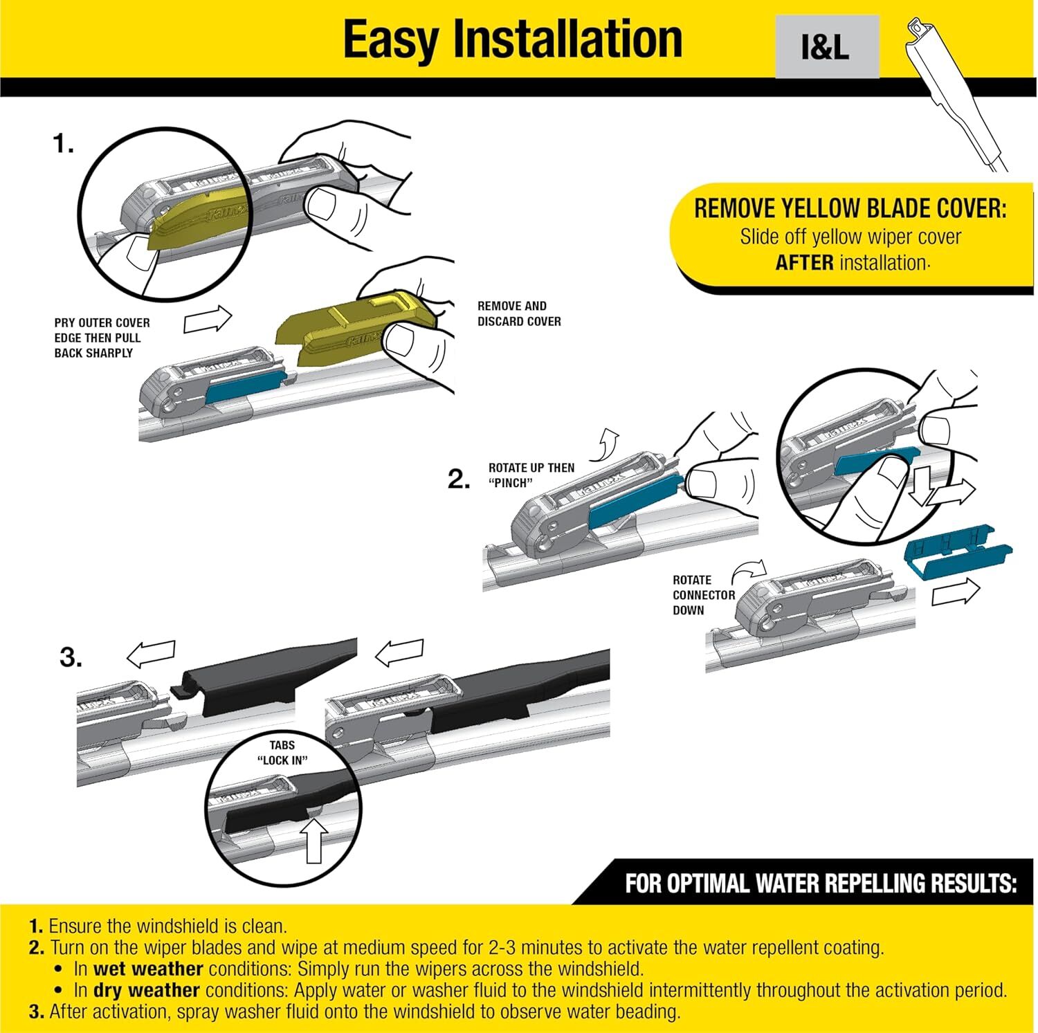 Rain‑X Latitude Water Repellency 2-In-1 Wiper Blade, 22-In