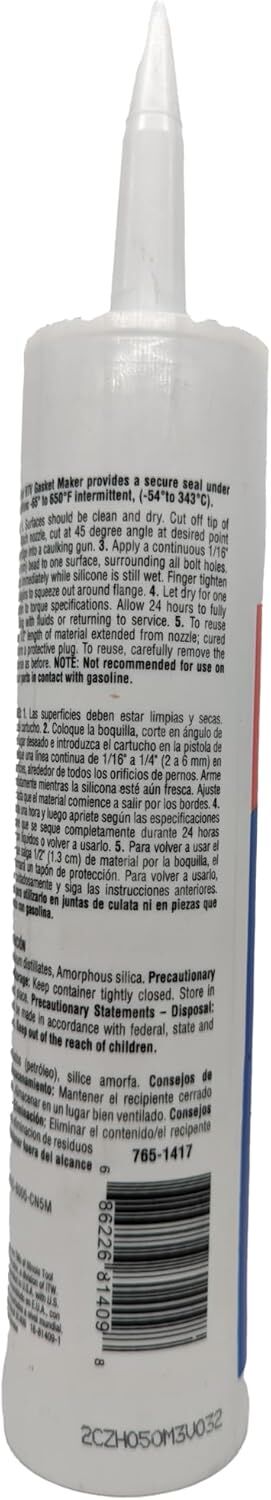 Permatex Red RTV Silicone High-Temp Gasket Maker, 11-Oz