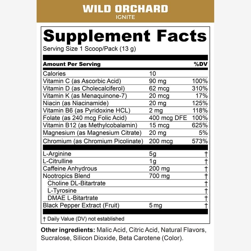 MTN OPS Ignite Supplement Wild Orchard Flavor, 20.3-Oz