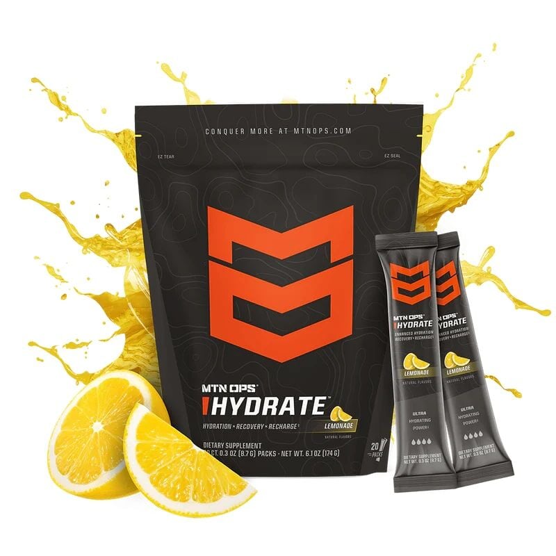 MTN OPS Hydrate Supplement Lemonade Flavor, 20-Pk