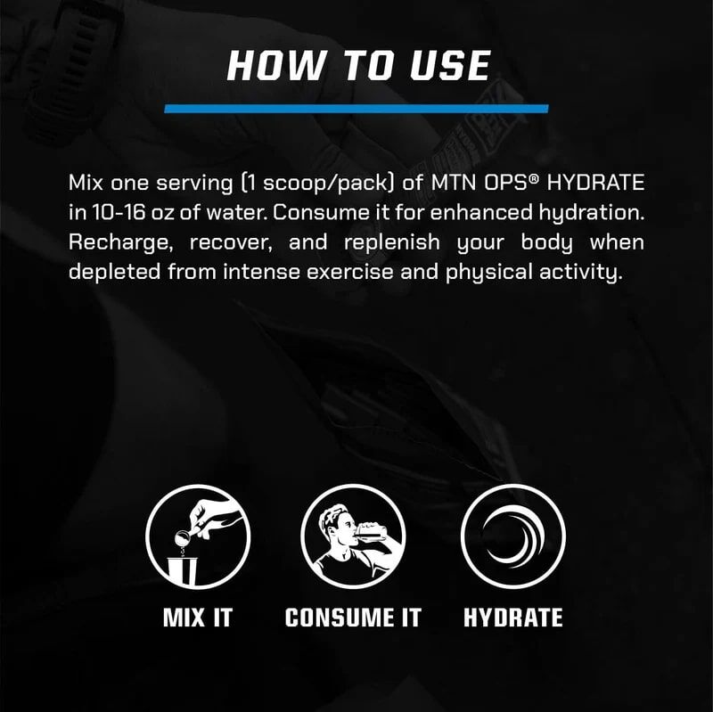 MTN OPS Hydrate Supplement Mango Peach Flavor, 20-Ct
