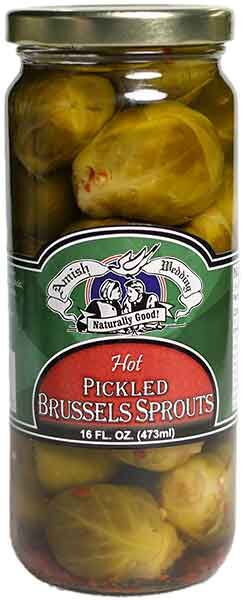 Amish Wedding Hot Pickled Brussels Sprouts,16-Oz