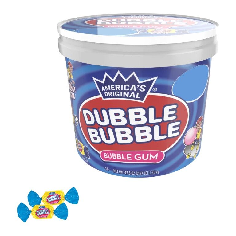 Dubble Bubble Original Twist Bubble Gum Bucket, 165-Ct