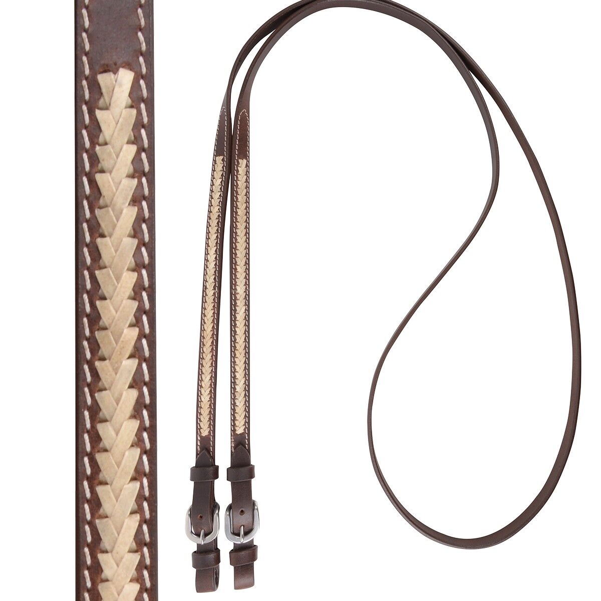 Equibrand Rawhide Laced Roping Rein Buckle Ends, 5/8-In