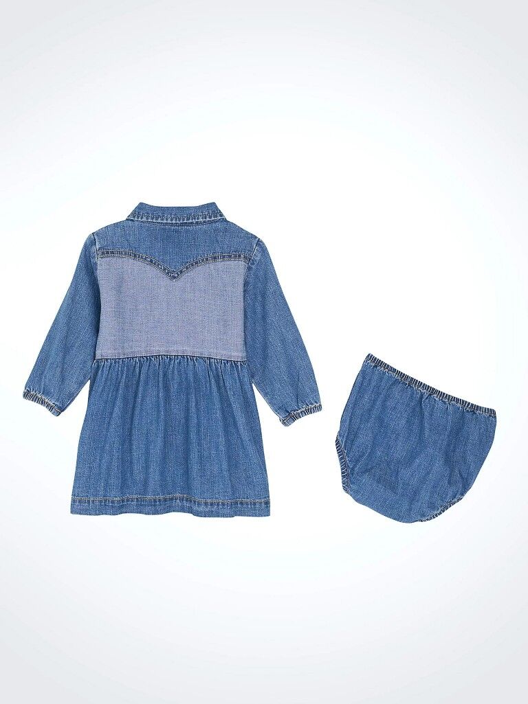 Wrangler Girl's Denim Western Snap Dress
