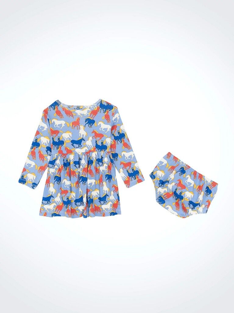 Wrangler Girl's Long Sleeve Horse Print Dress