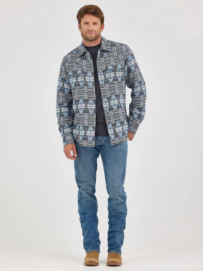 Wrangler Men's Retro Premium Jacquard Snap Shirt Jacket