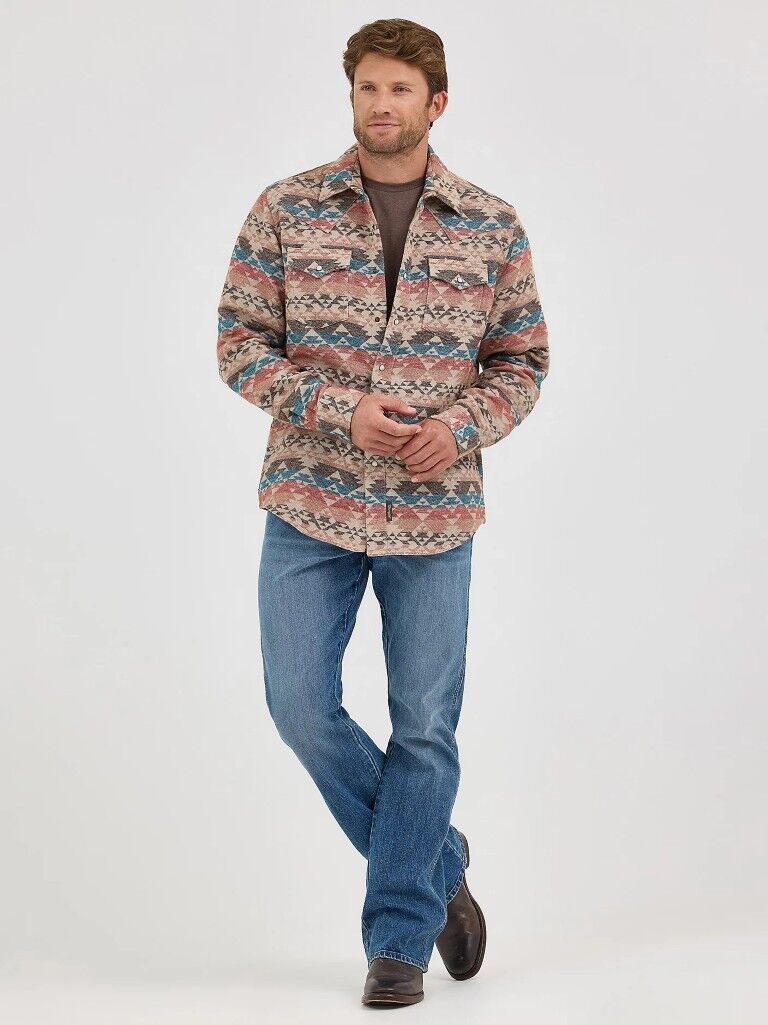 Wrangler Men's Retro Premium Jacquard Snap Shirt Jacket