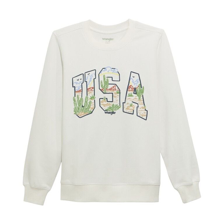 Wrangler Women's Retro Regular Fit Crew Fleece Pullover