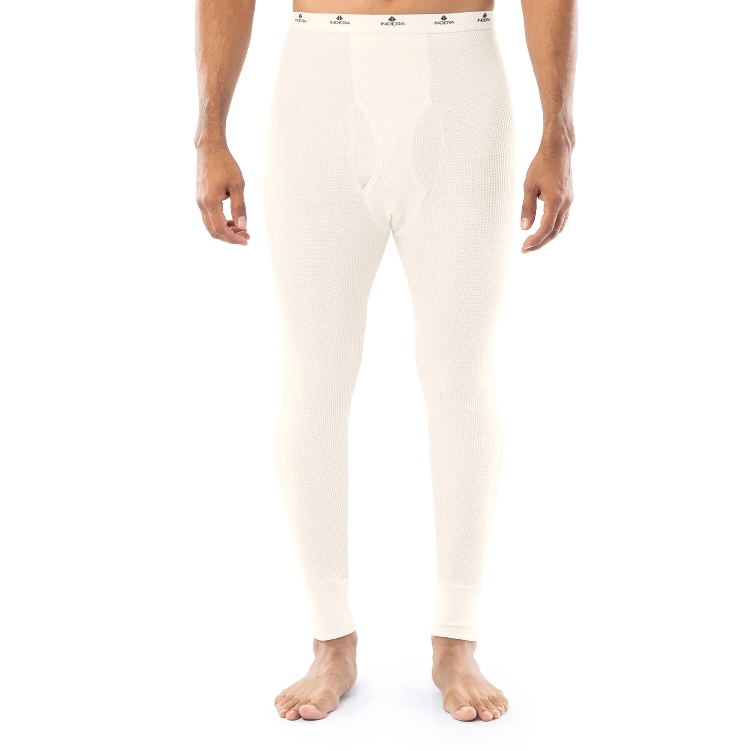 Indera Mills Men's Traditional John Top And Bottom Set in Natural