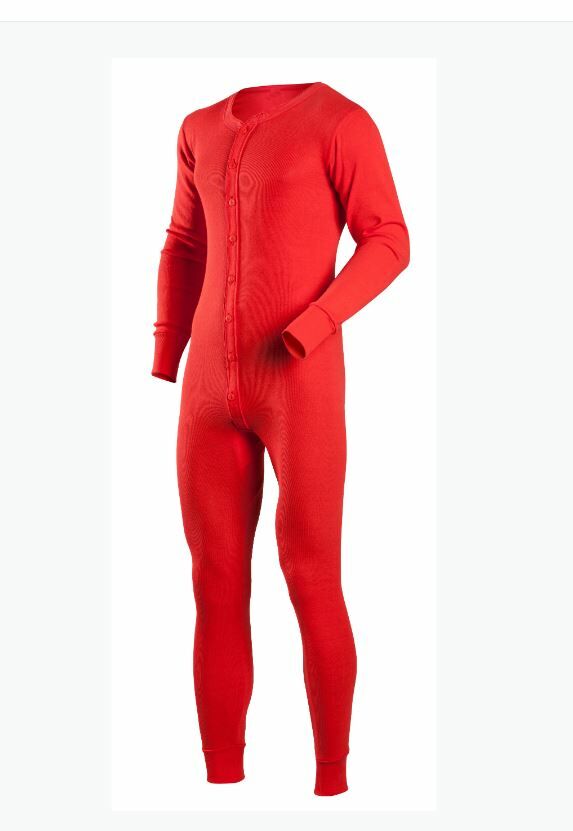 Indera Mills Men's Union Suit in Red