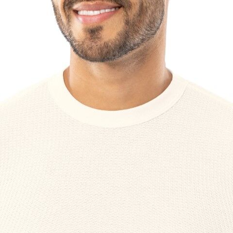 Indera Mills Men's Traditional Waffle Crew in Natural