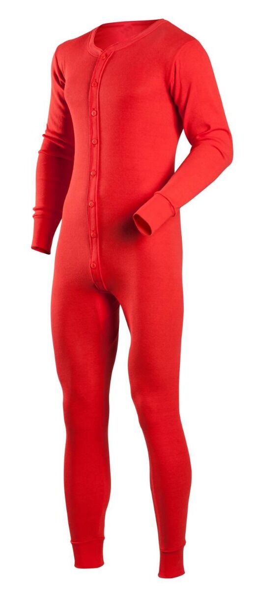 Indera Mills Men's Union Suit in Red