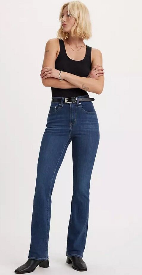Levi's Women's 725 High Rise Bootcut Jeans in Lapis Dark Horse