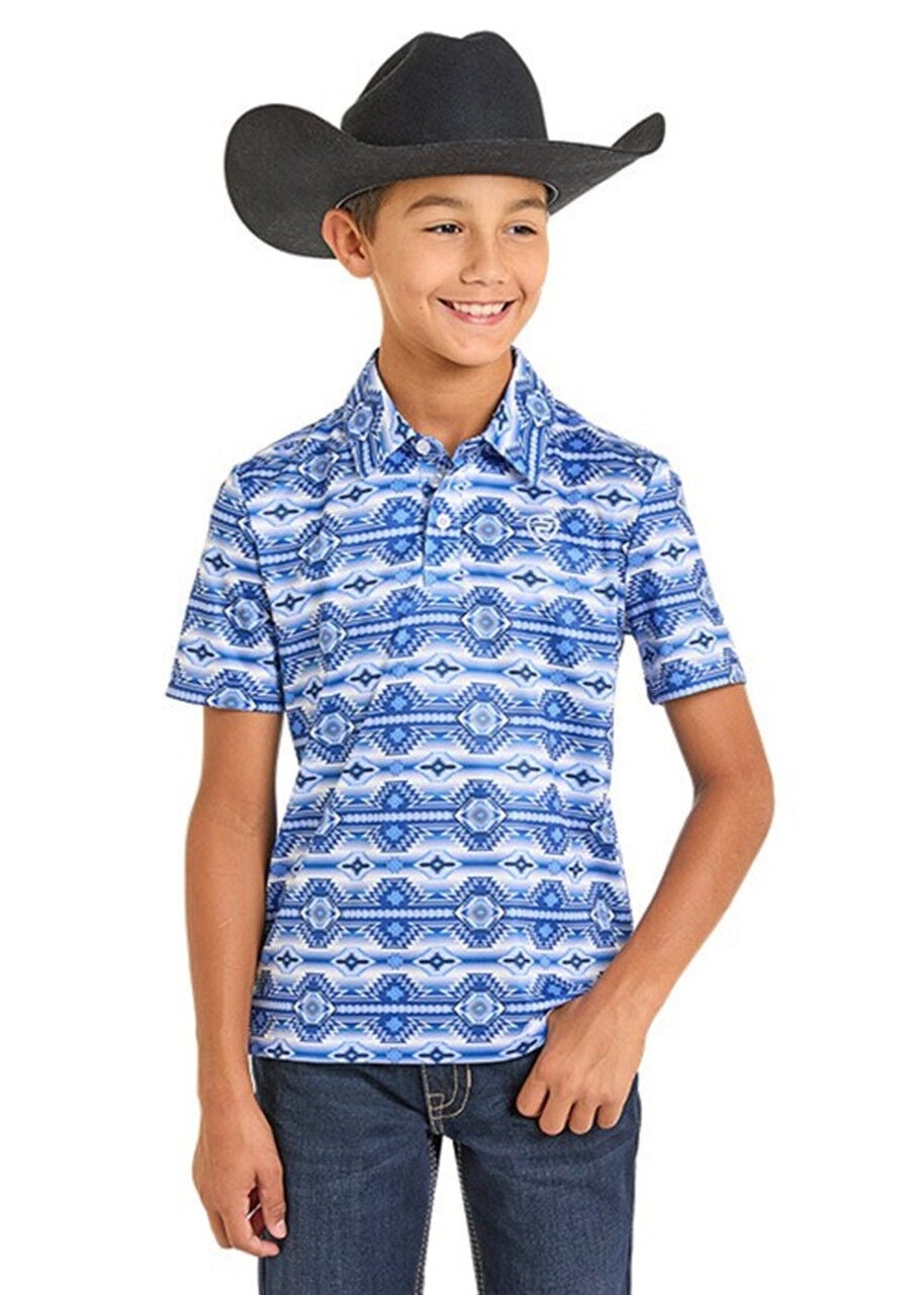 Rock & Roll Denim Boy's Aztec Printed Polo