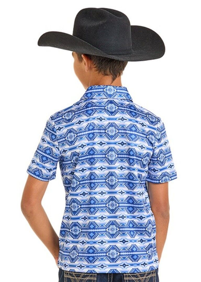 Rock & Roll Denim Boy's Aztec Printed Polo