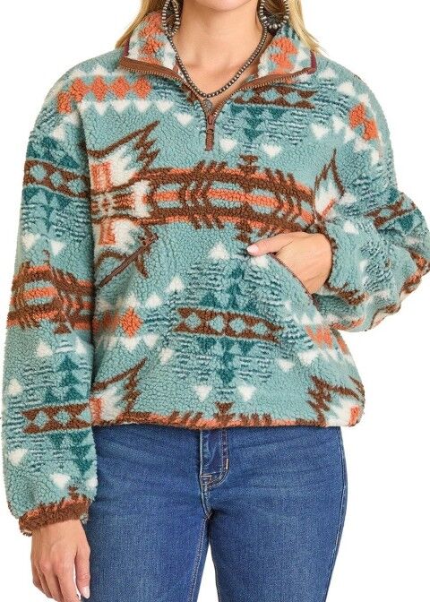 Rock & Roll Denim Women's Aztec Sherpa Pullover