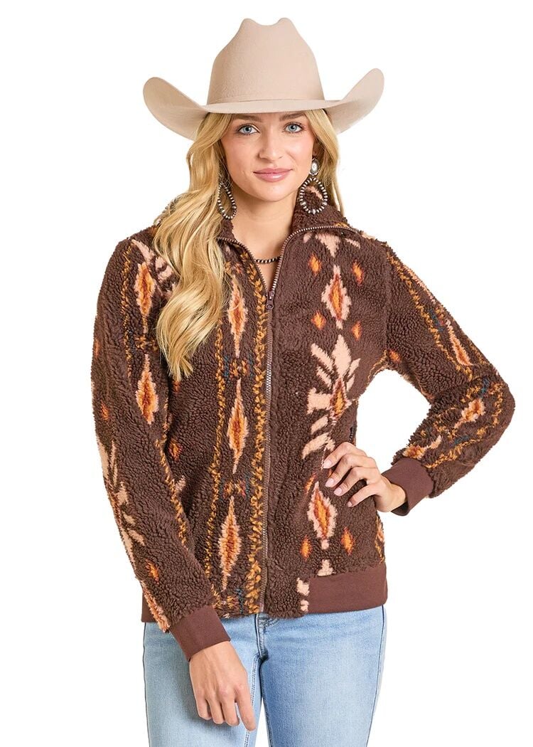 Rock & Roll Denim Women's Aztec Sherpa Jacket
