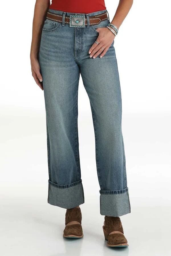 Cinch Women's Denim Quinn High Rise Tapered Leg Jeans