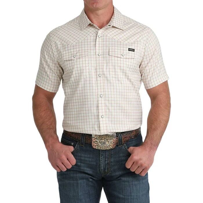 Cinch Men's Camp Western Short Sleeve Snap Shirt